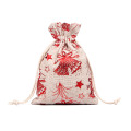 Christmas Linen Drawstring Bag Linen Cosmetic Bag Small Jute Bag for Cosmetic/Jewelry Gift